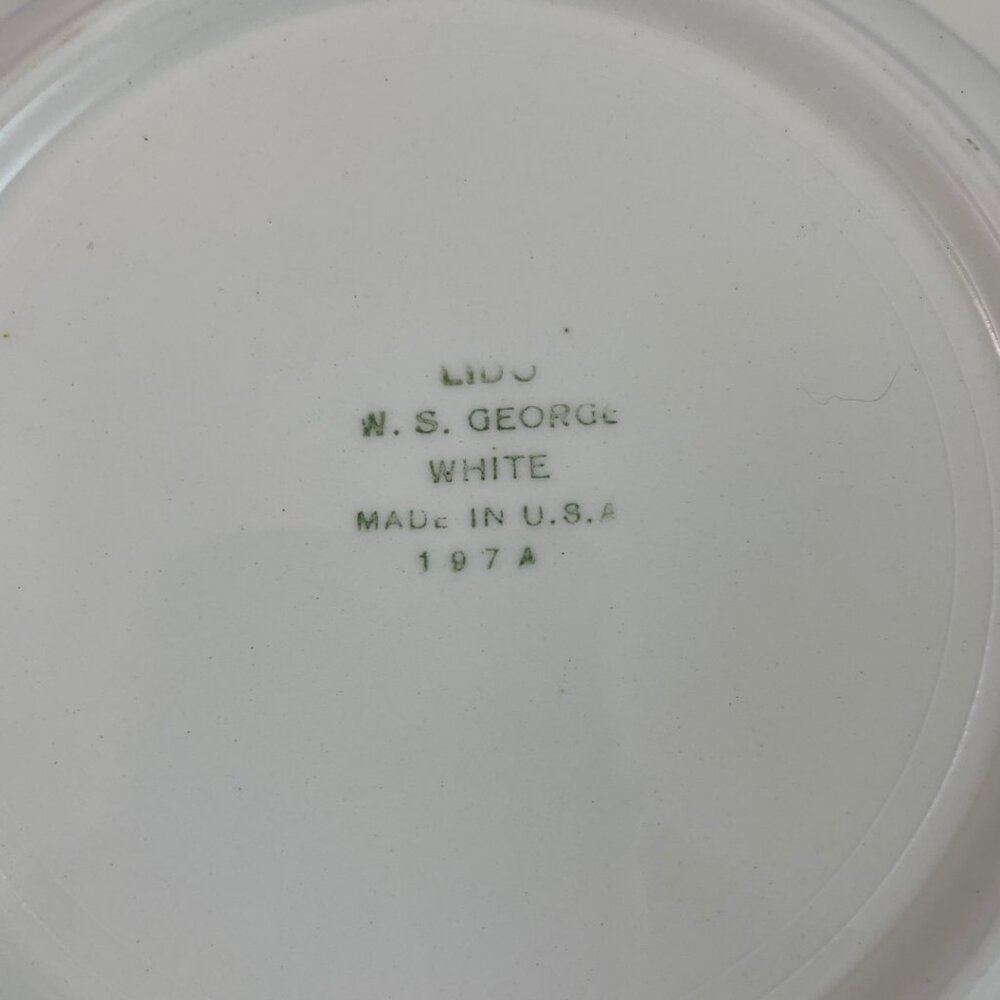 W.S. George Lido Canarytone Soup Bowl–Springtime Fence Floral USA 1970s Vintage - Picture 3 of 6